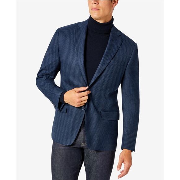 Michael Kors Mens Modern Fit Pattern Check Two Button...